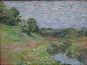 American impressionist oil on board Berkshires landscape painting